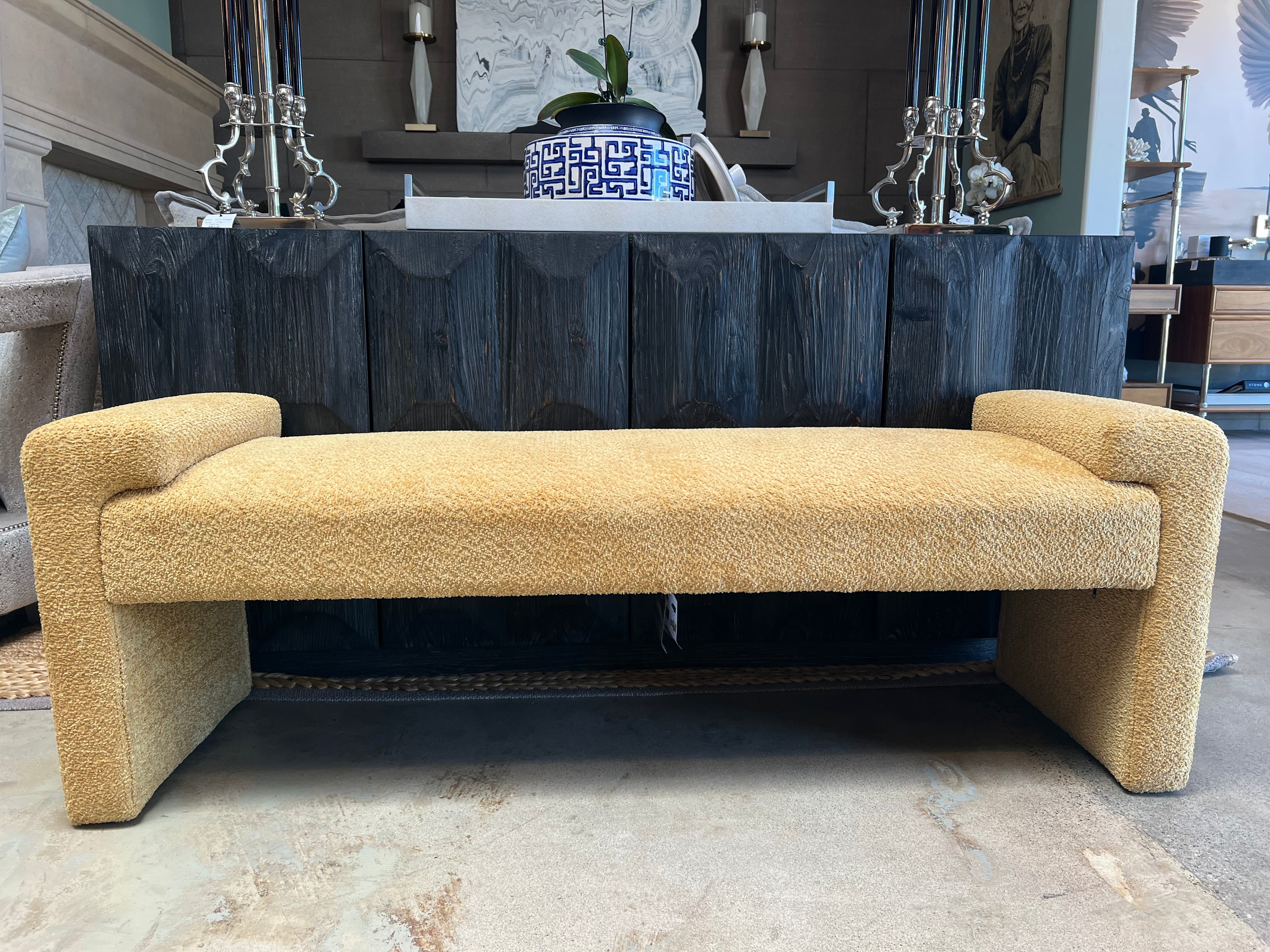 Upholstered Bench (Mustard)
