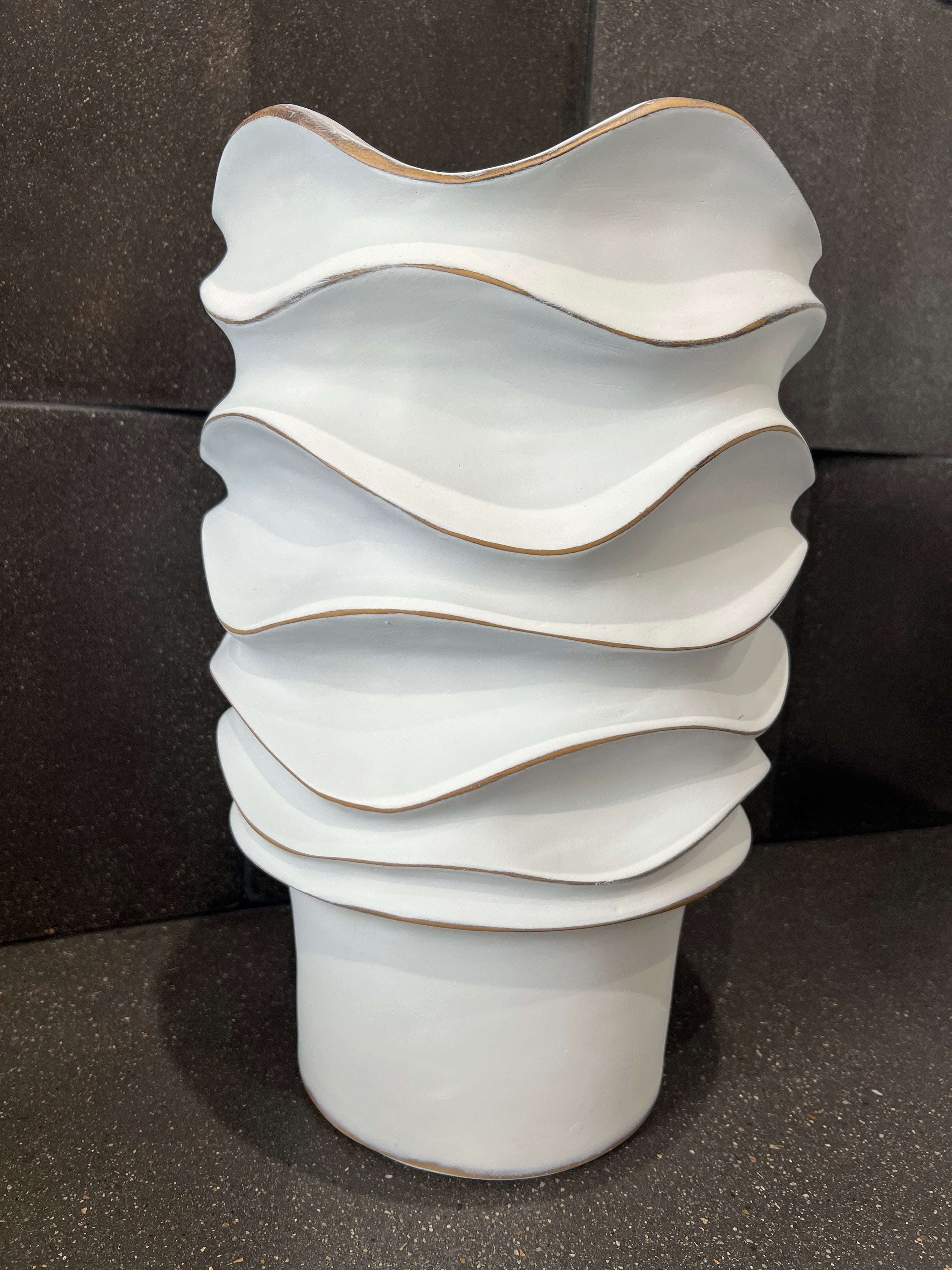 Wave Fiberglass Planter Decor