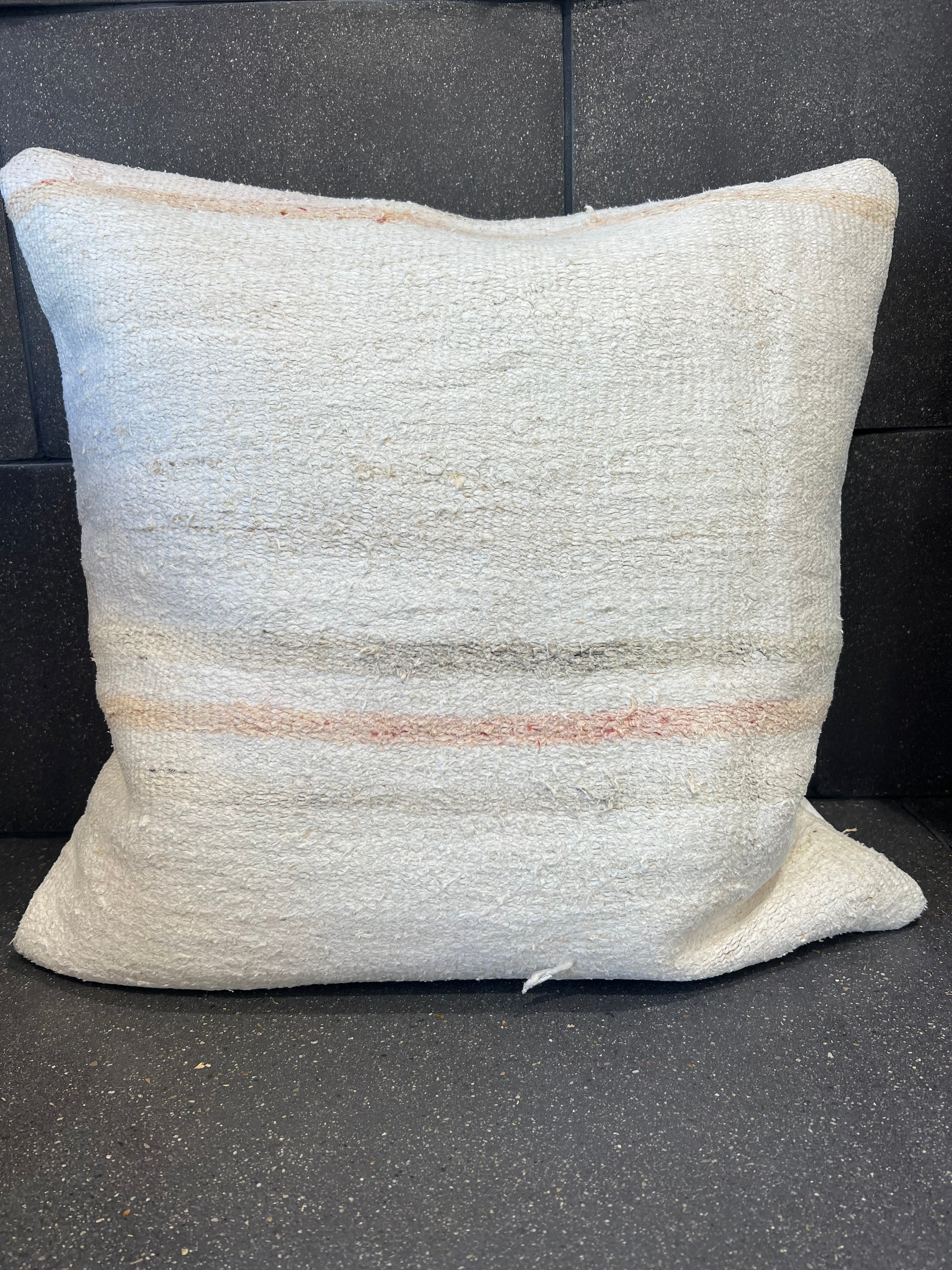 Oversized Turkish Pillow Blush/ Sage Stripe