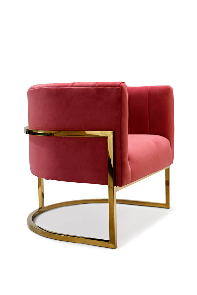 Fuchsia Velvet Barrel Chair