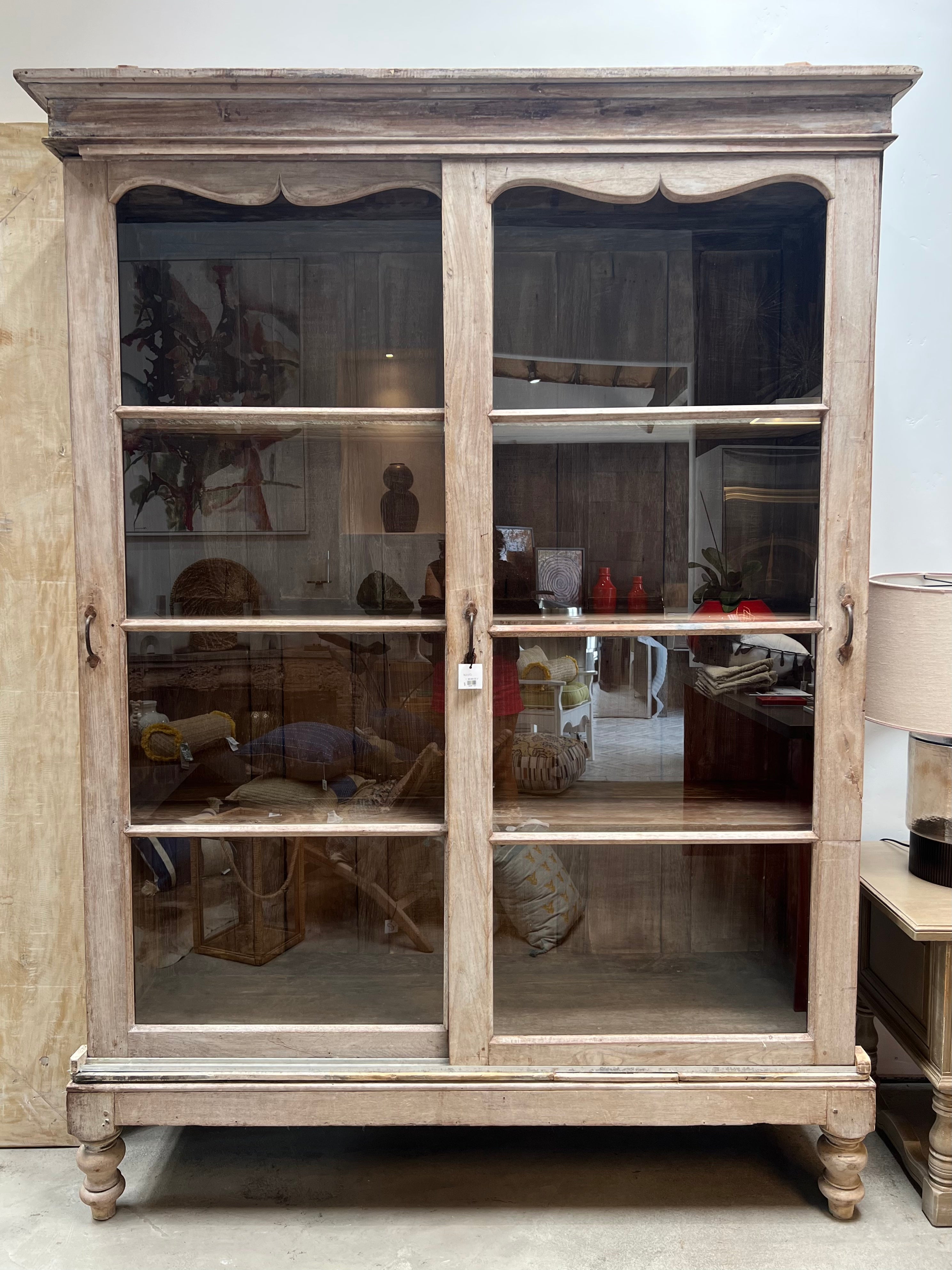 Antique French Glass Door Cabinet