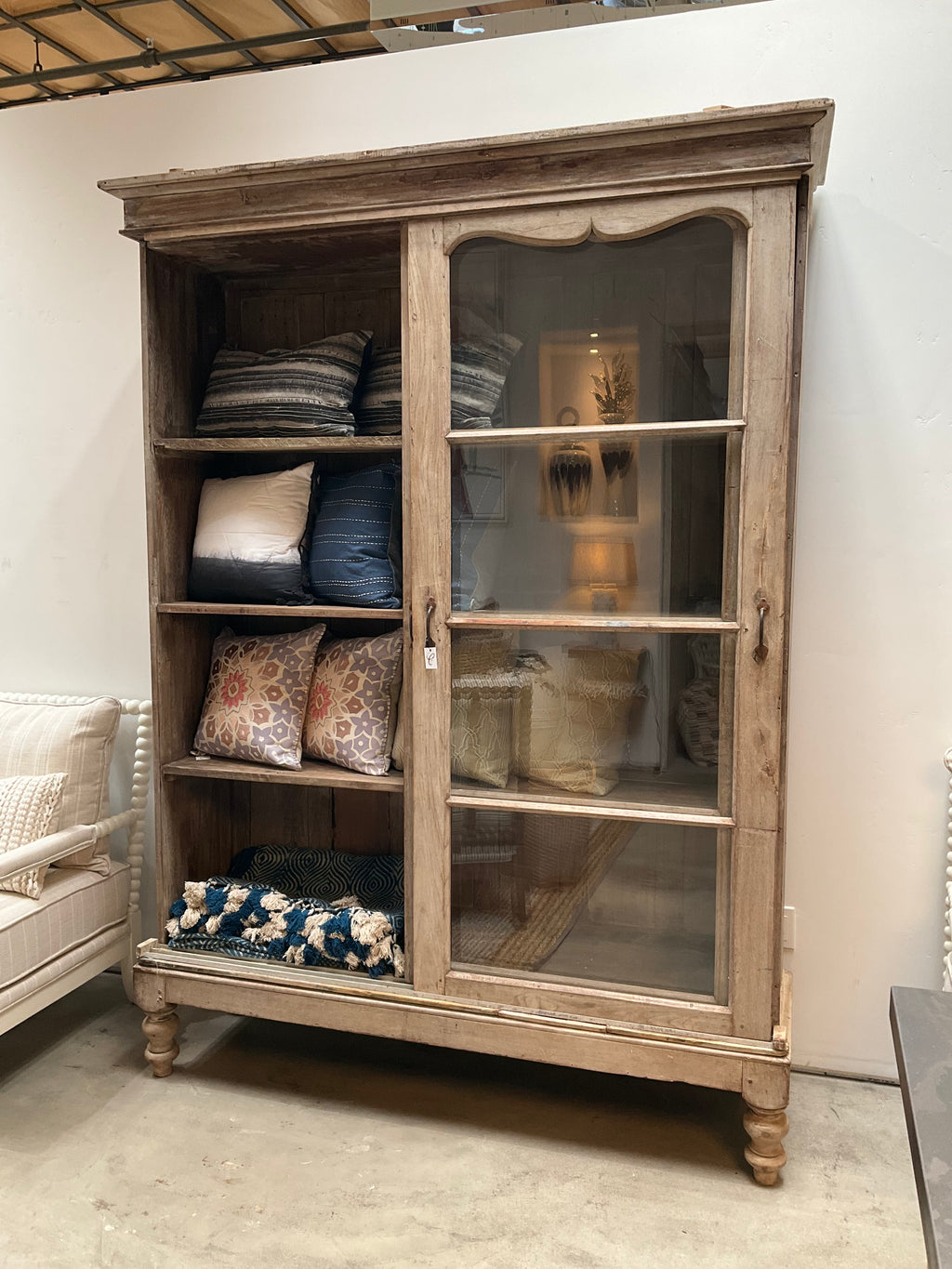Antique French Glass Door Cabinet