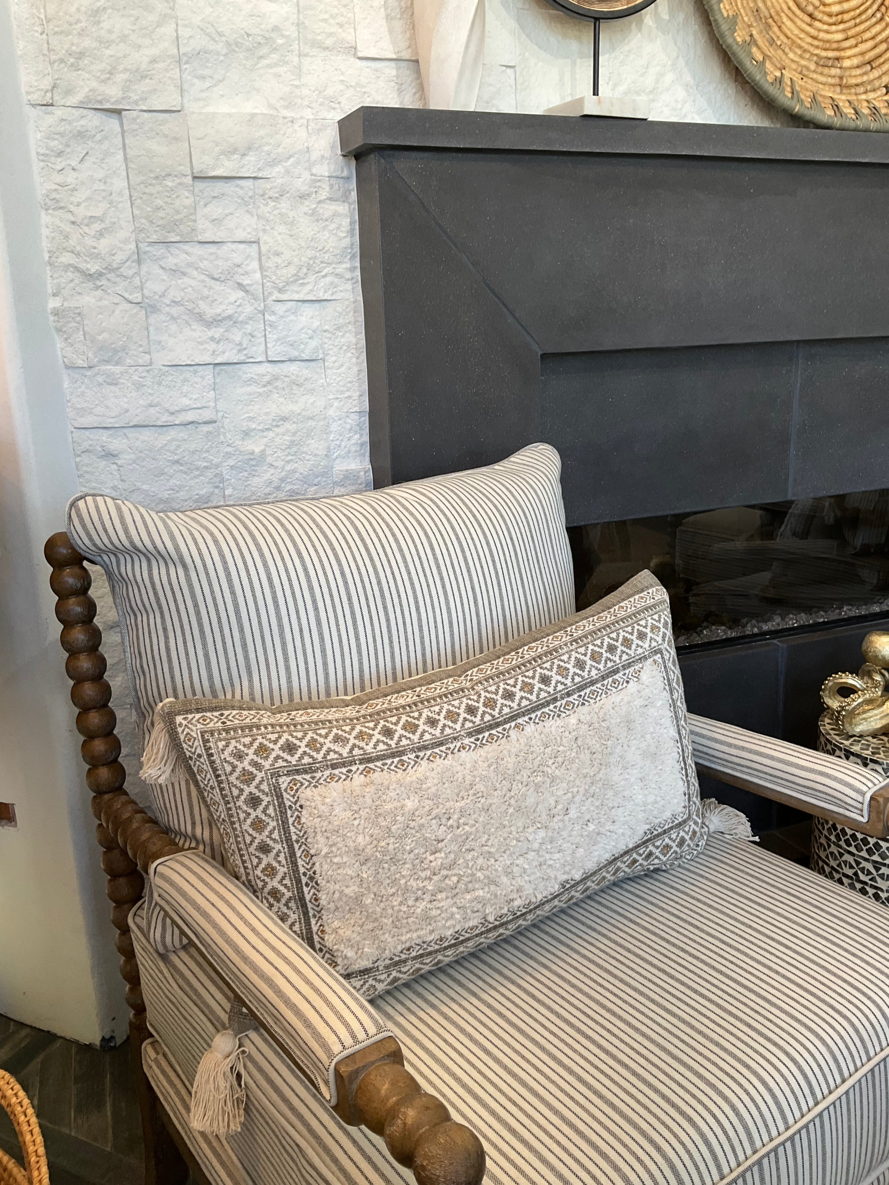 Neutral Patterned Lumbar Pillow