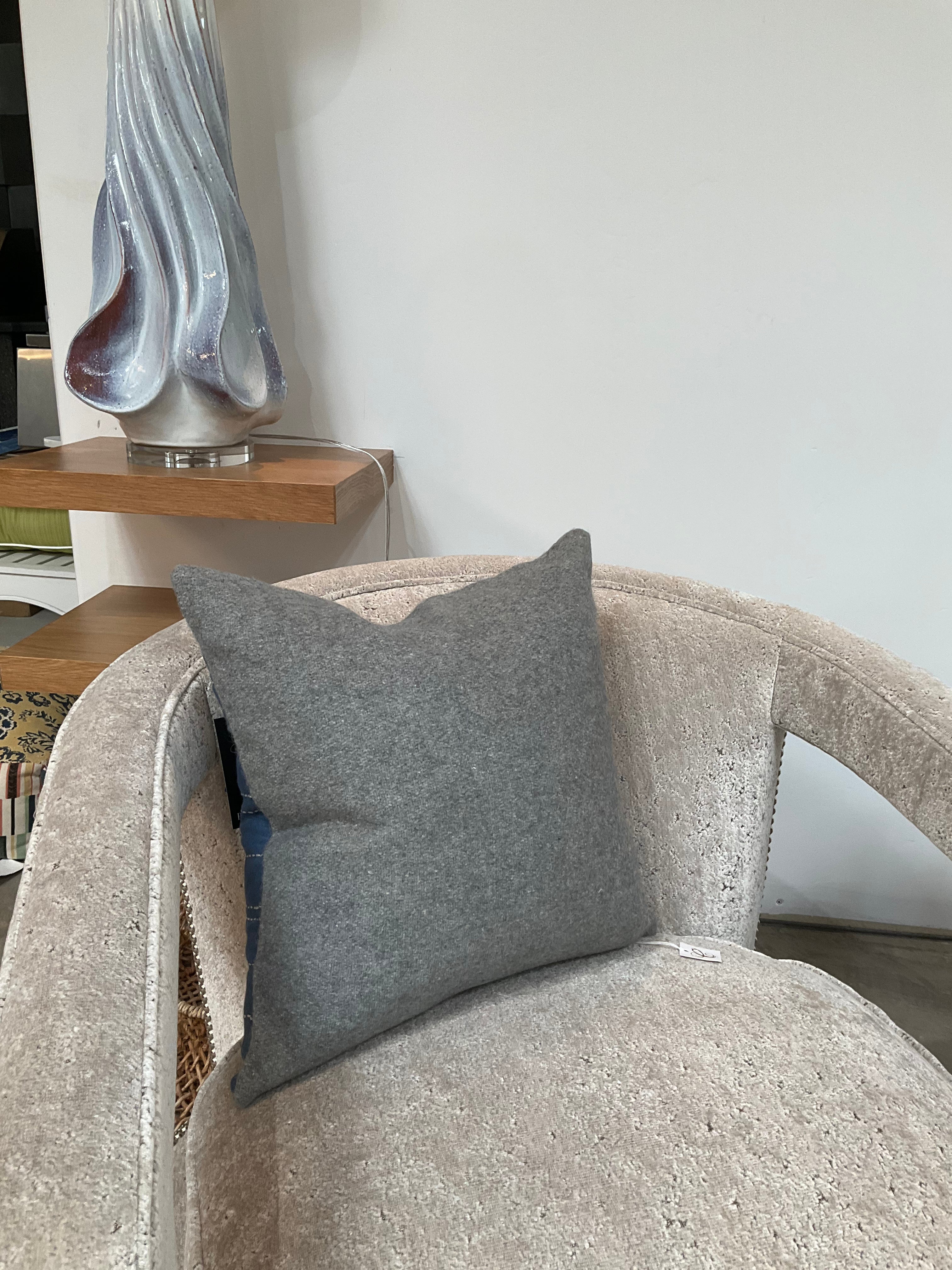 Blue with White Dashes Pillow