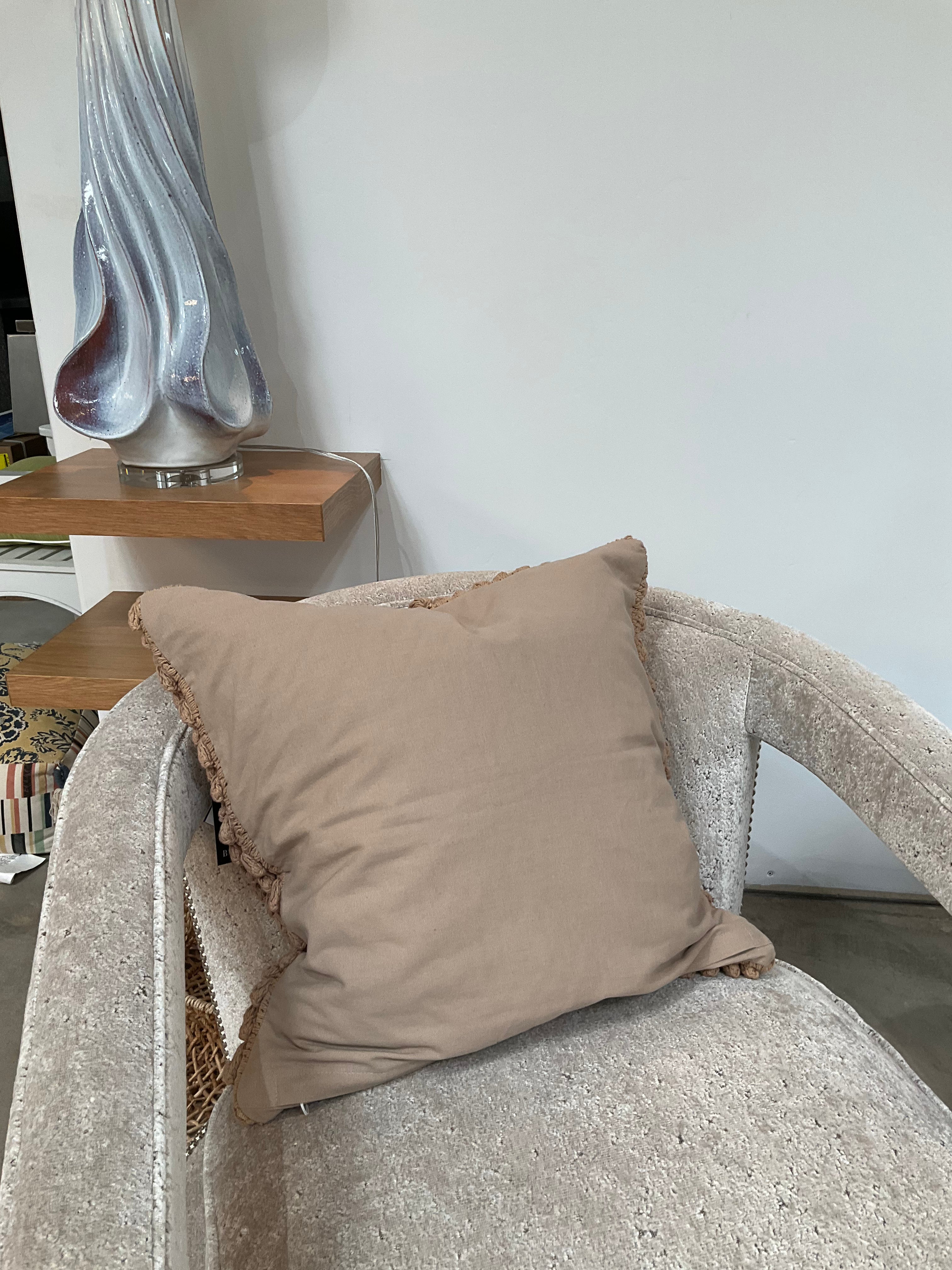 Chunky Knitted Tan Pillow